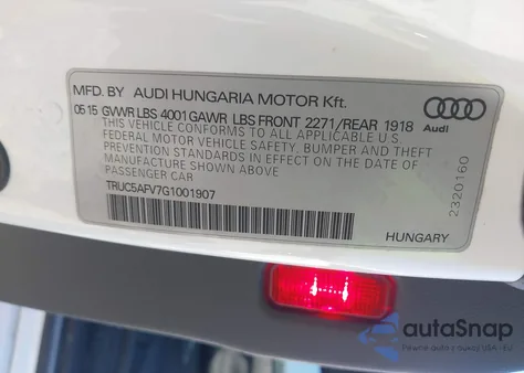 2016 Audi Tt 2.0T from USA, damaged, VIN TRUC5AFV7G1001907